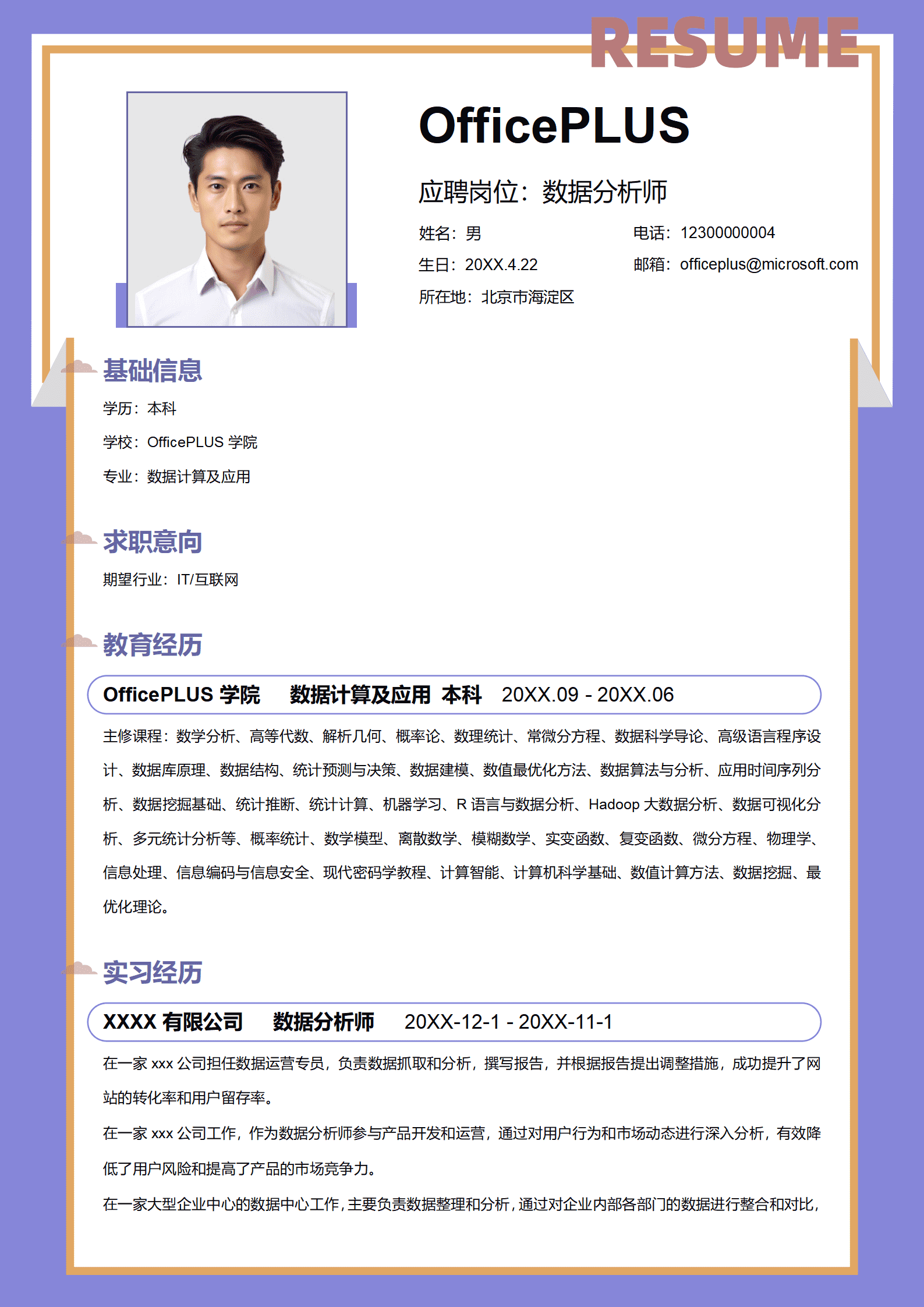 QIyezt-00427数学思维强简历模板