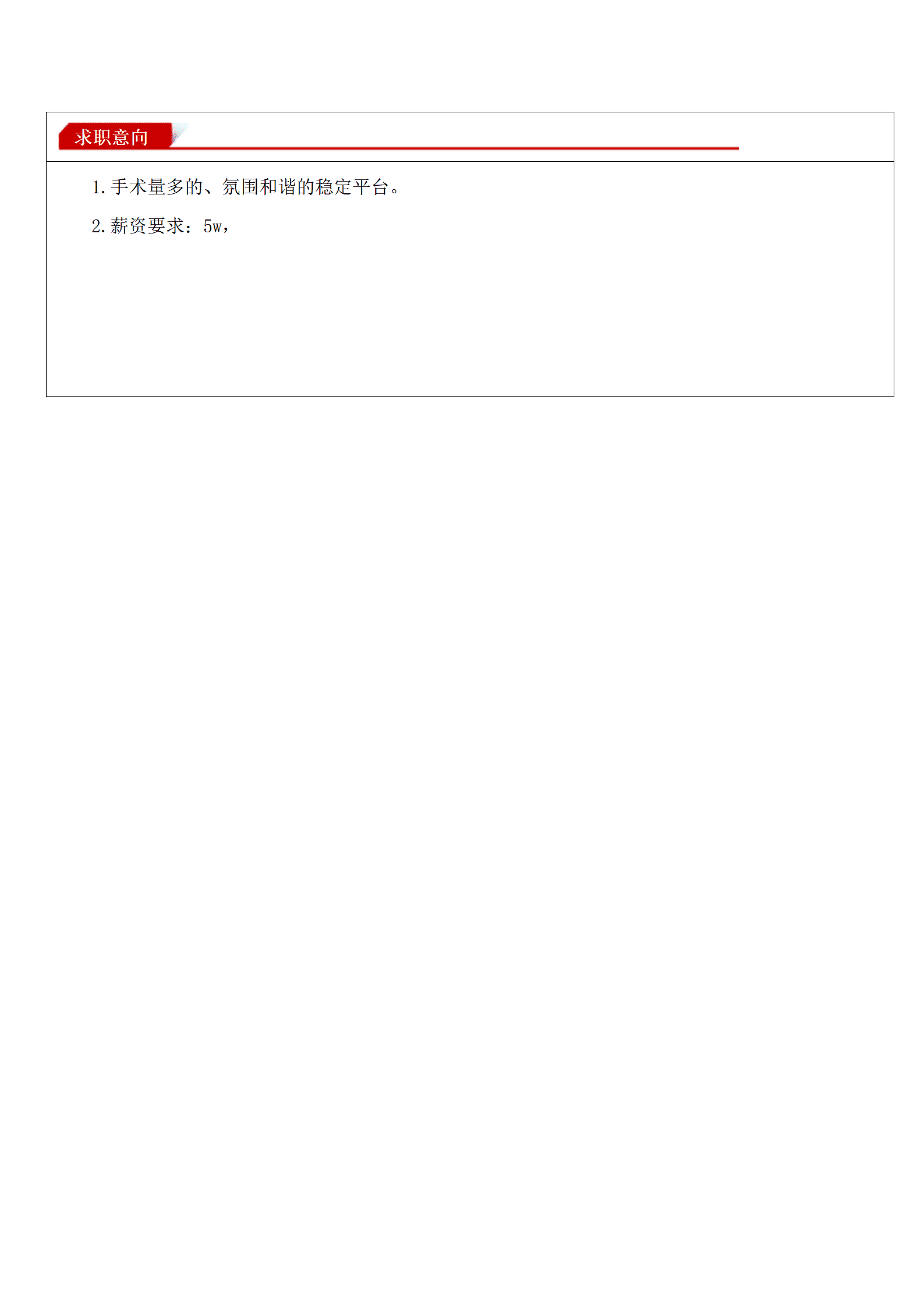 qiyee-0001203医生整形医美相关岗位求职简历模板/