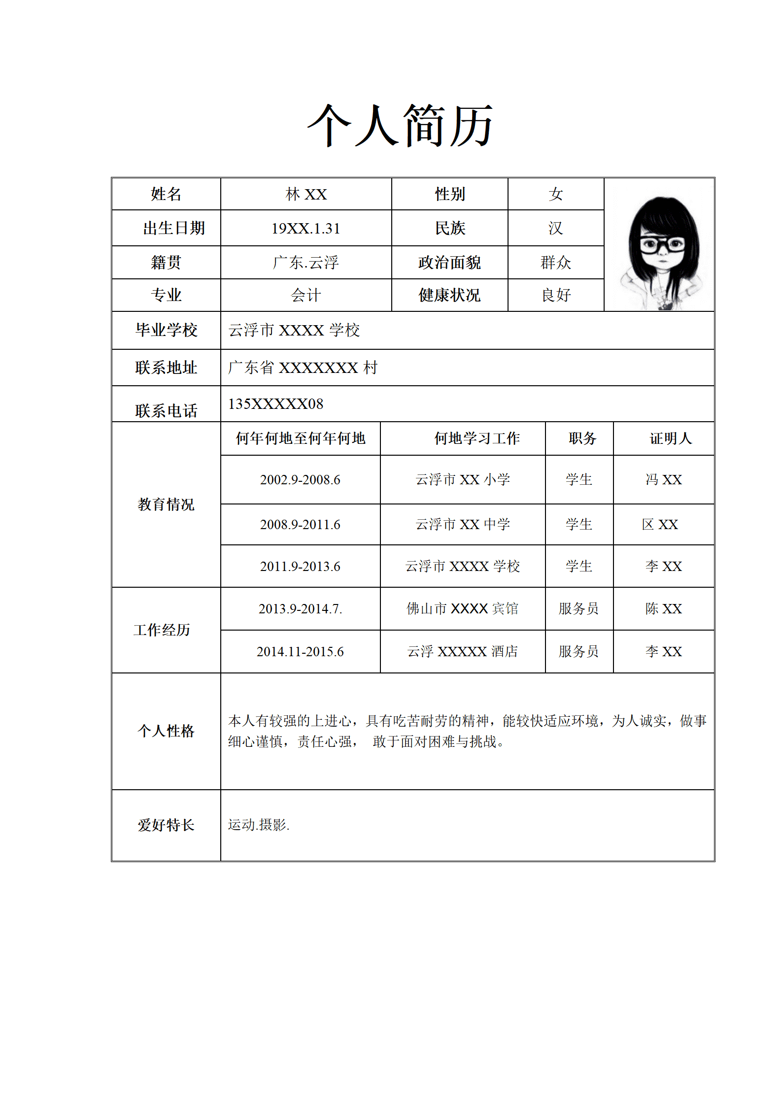 qiyee-0001327职场简历模板下载/