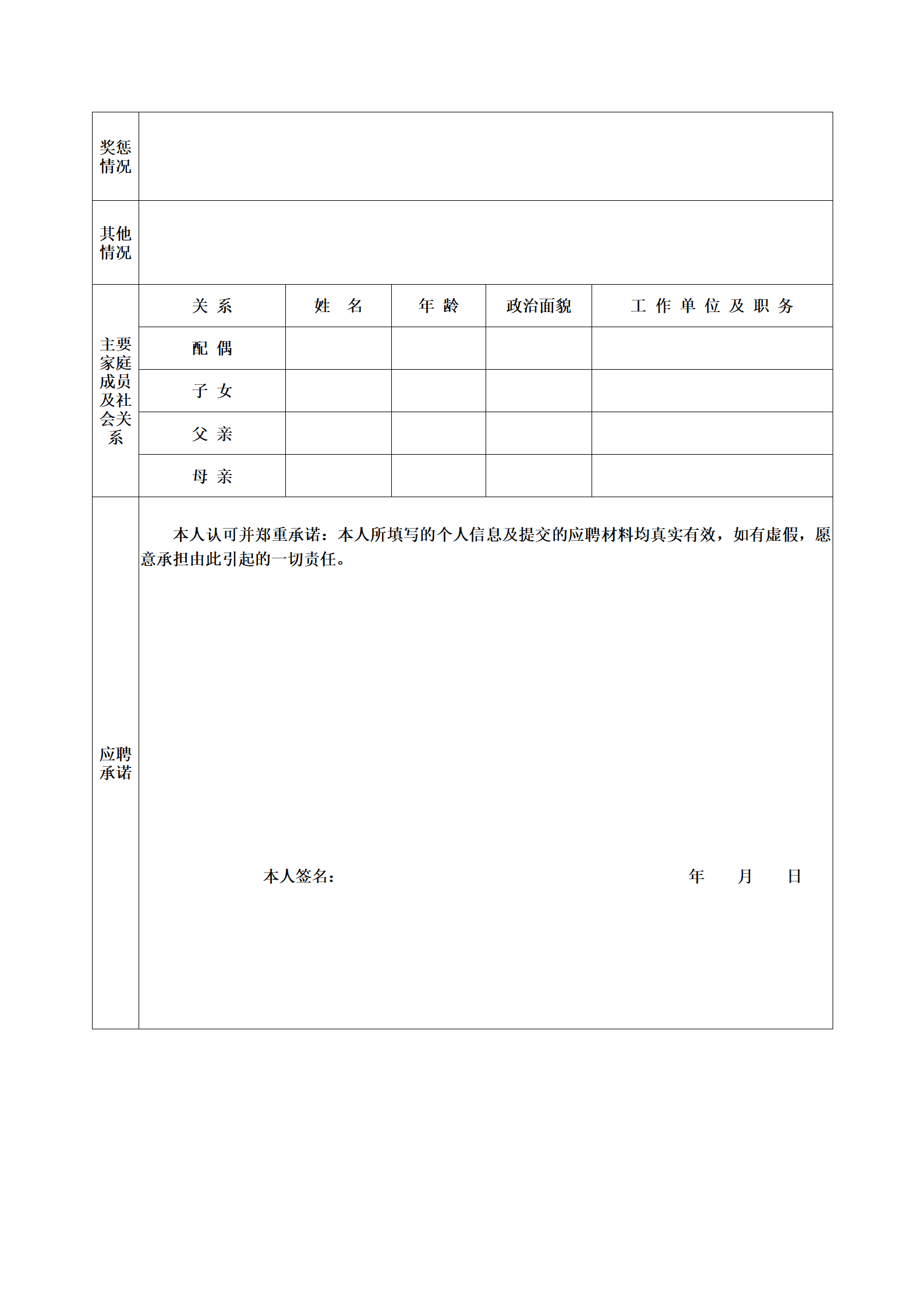 qiyee-000376国有资产投资集团公司招聘报名表/