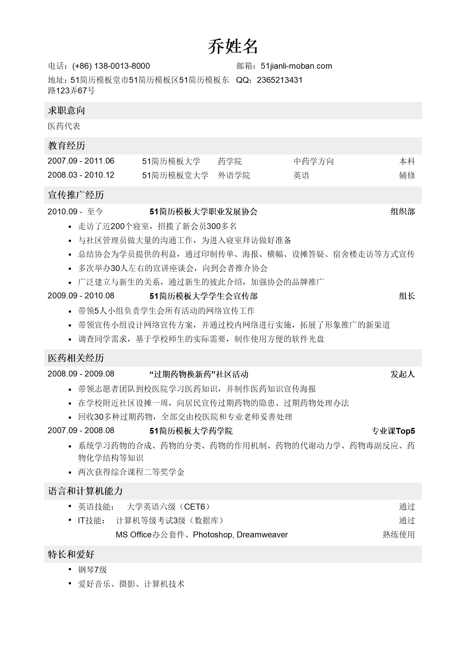 qiyee-000510简单简历/