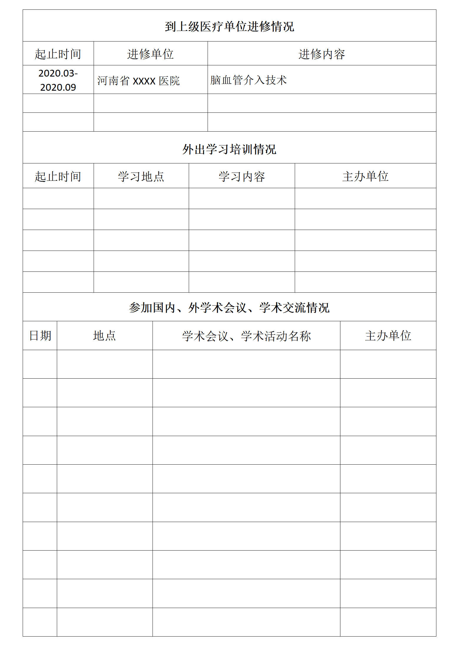 qiyee-0001195医疗医护神经病学类专业岗位求职简历模板/