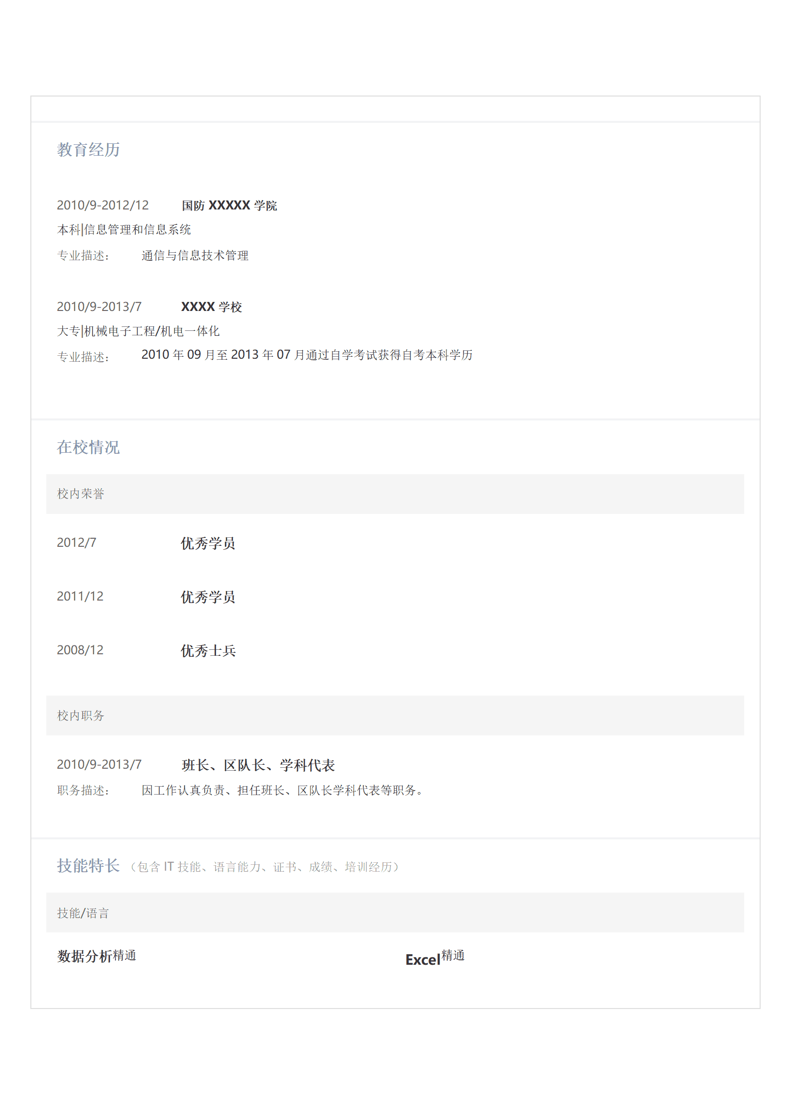 qiyee-0001200医疗医药行业销售类岗位求职简历模板/