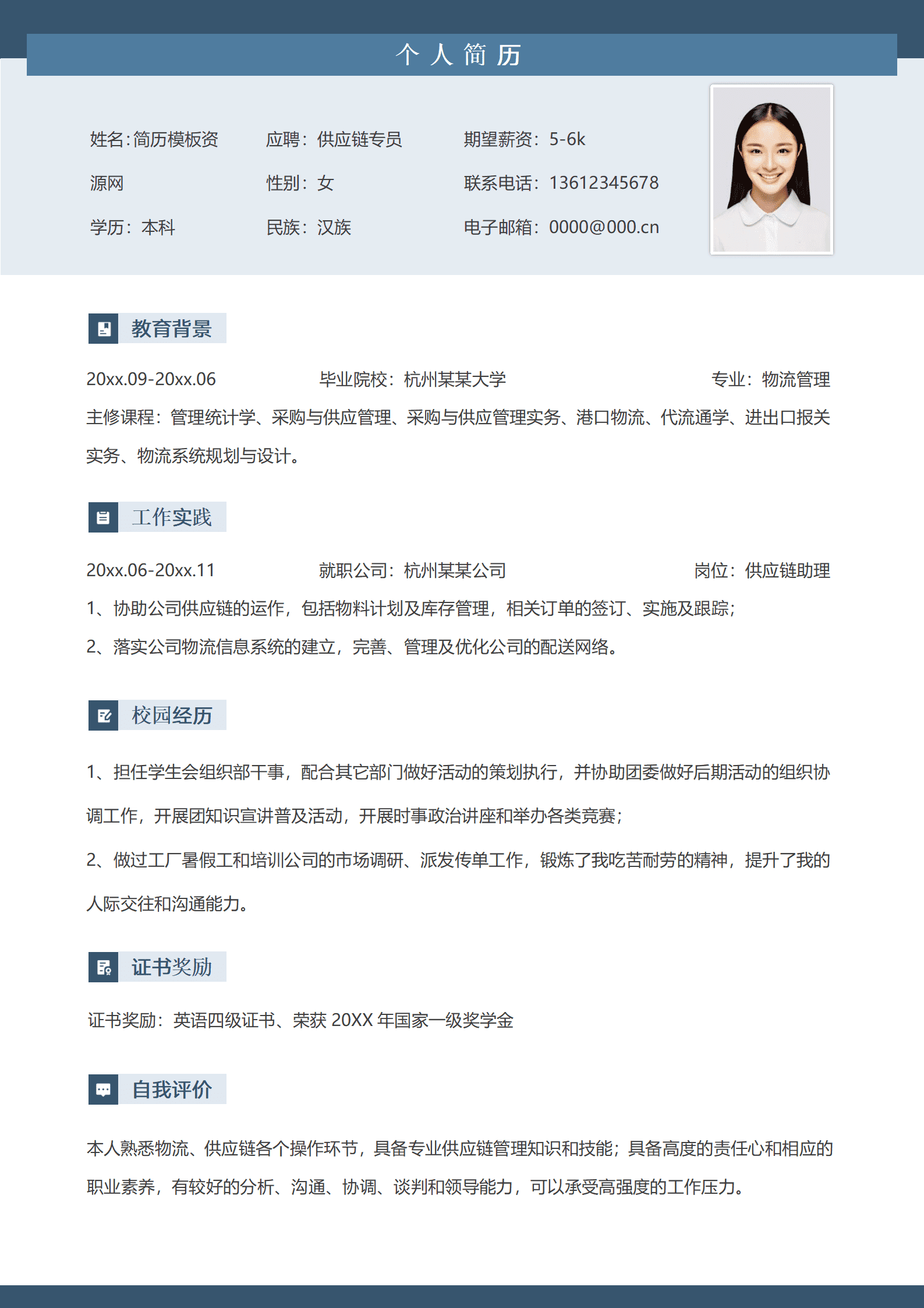 BYDS-00098供应链管理的简历/