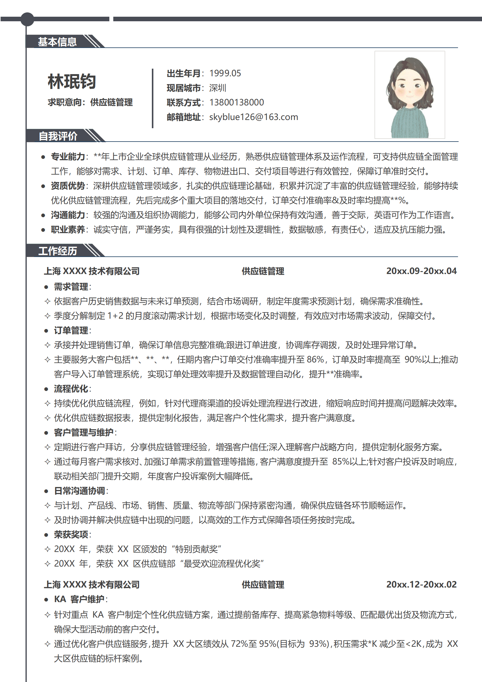 BYDS-000145供应链总监优秀简历模板/