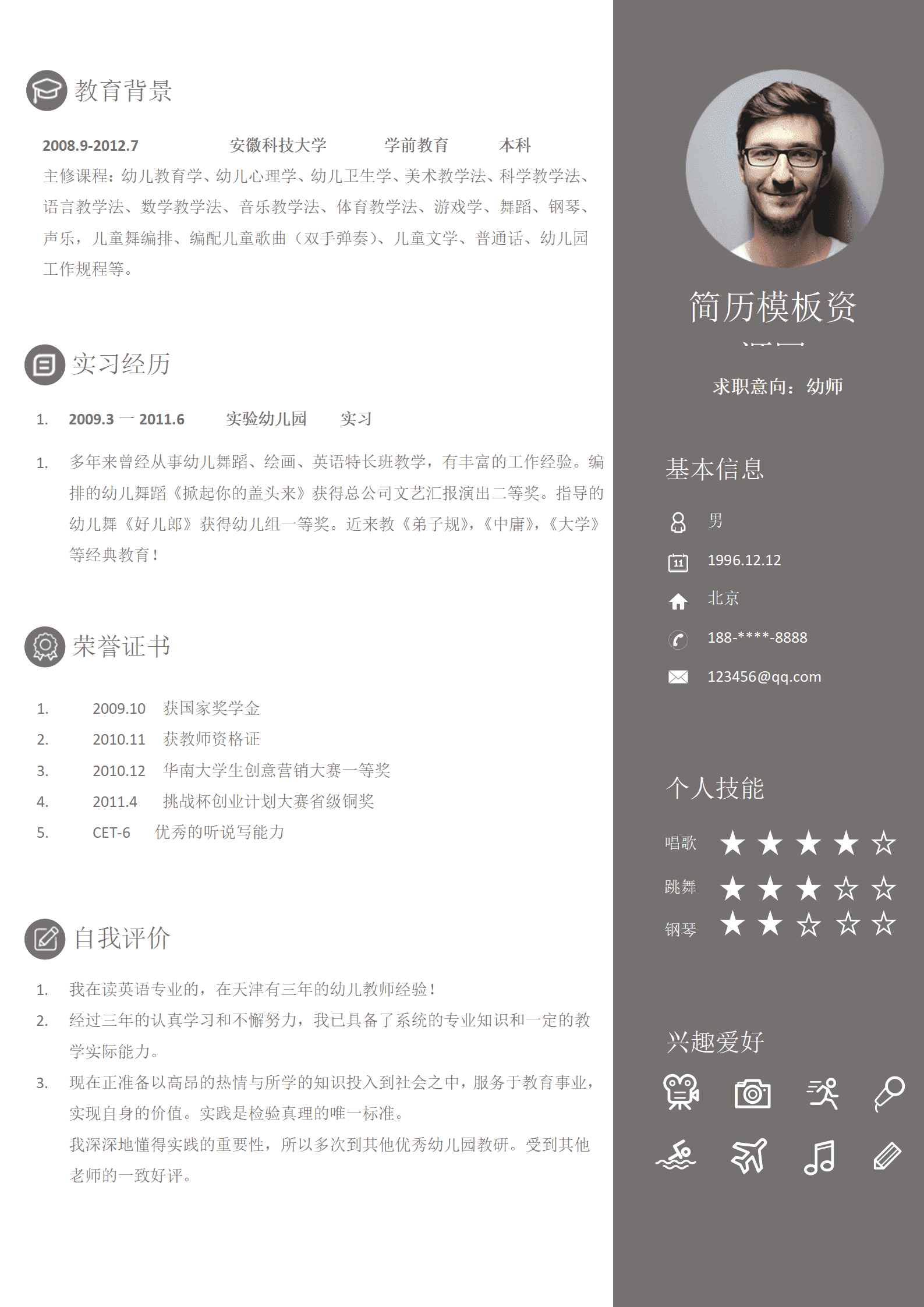 BYDE-00012成套的个人免费简历模板/