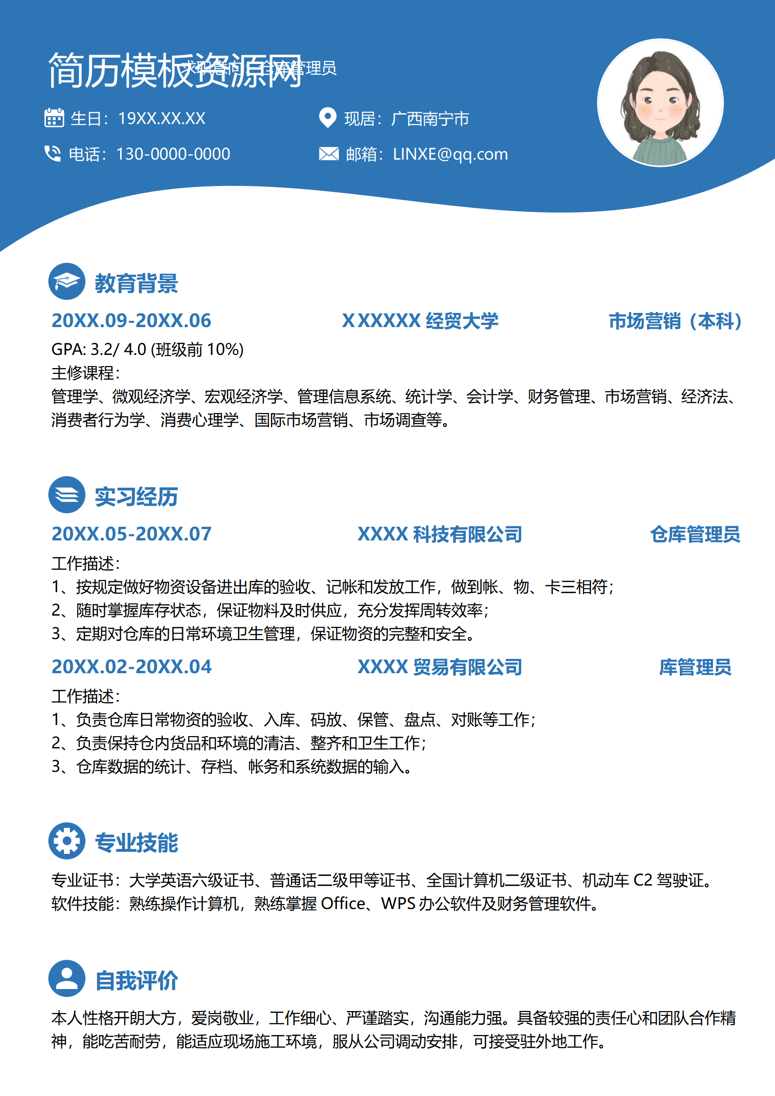 BYDS-00035仓库打单员简历/