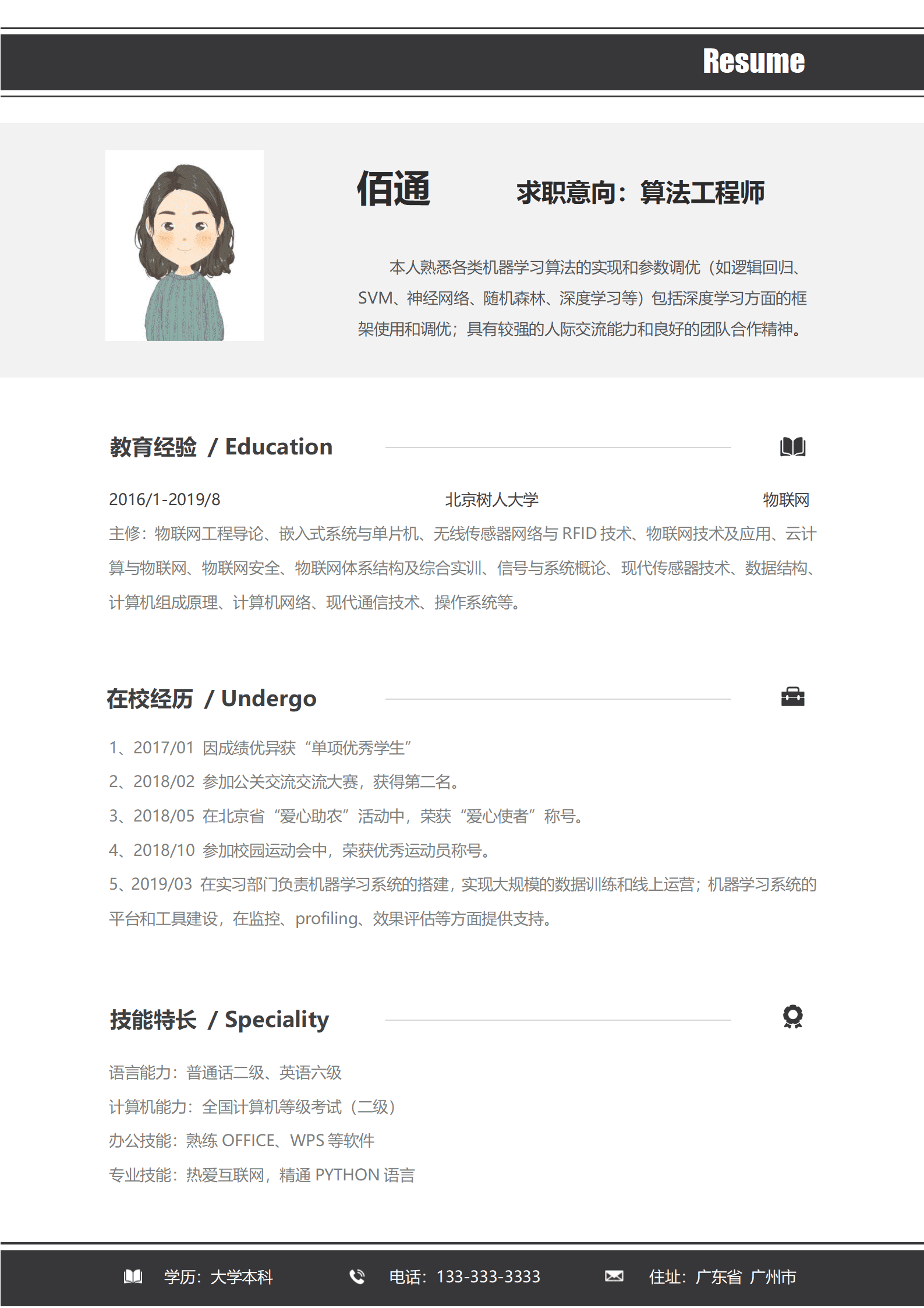 JYDS-00024视觉算法工程师简历模板/