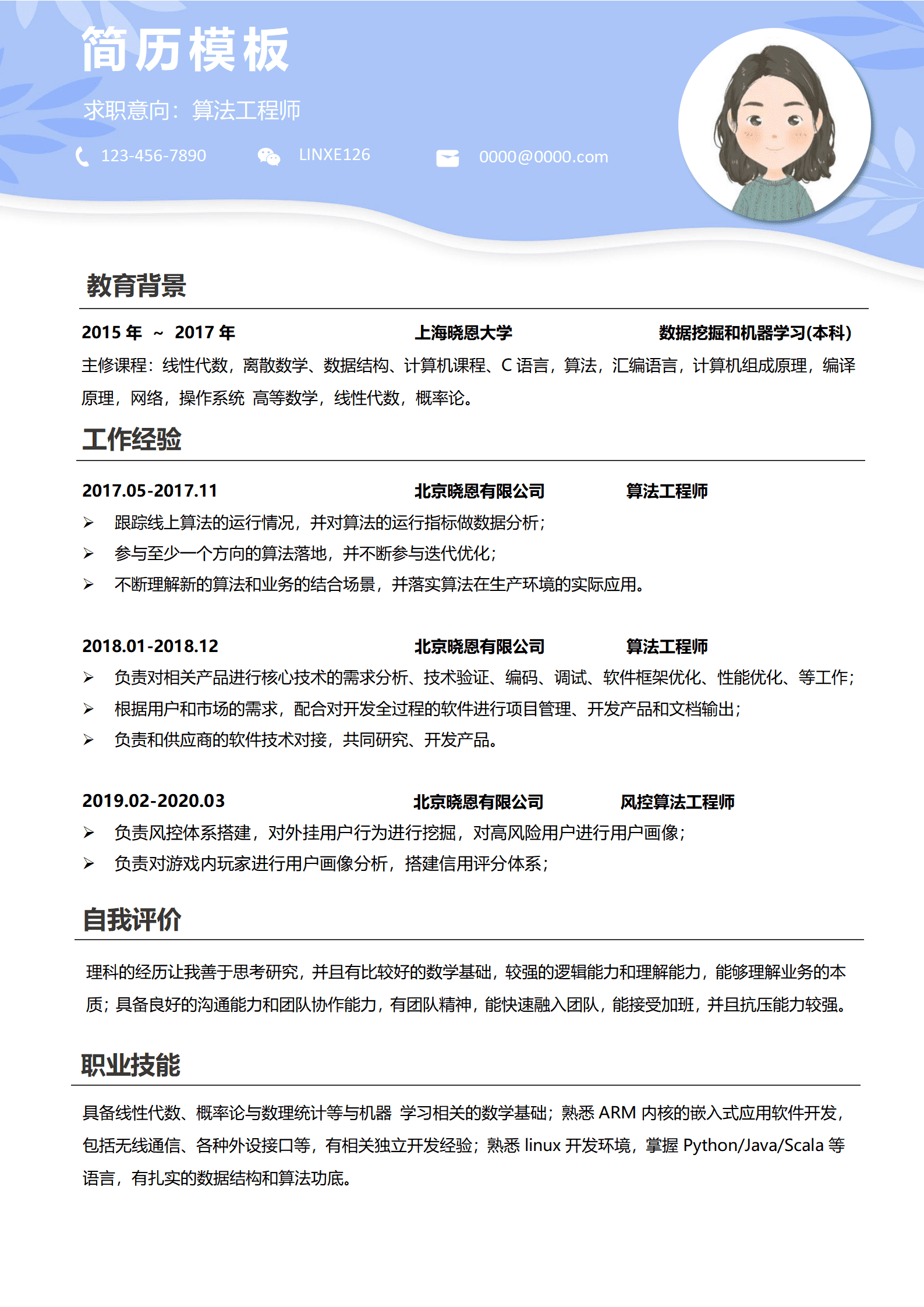 JYDS-00090算法优化工程师简历模板/