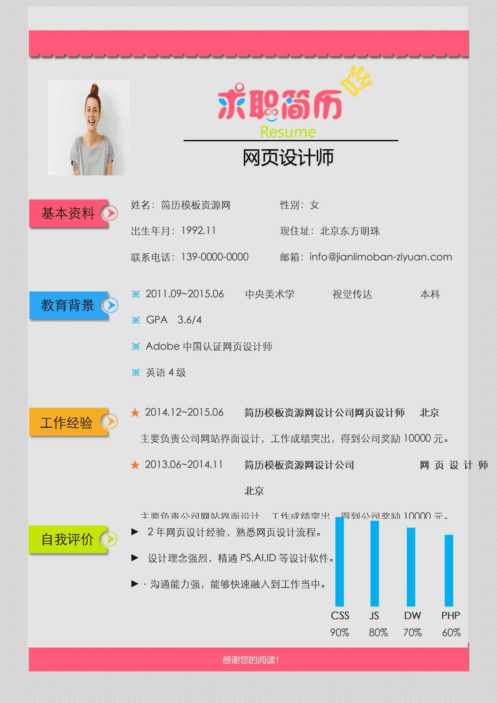 SYY-000122网页设计师求职简历模板/