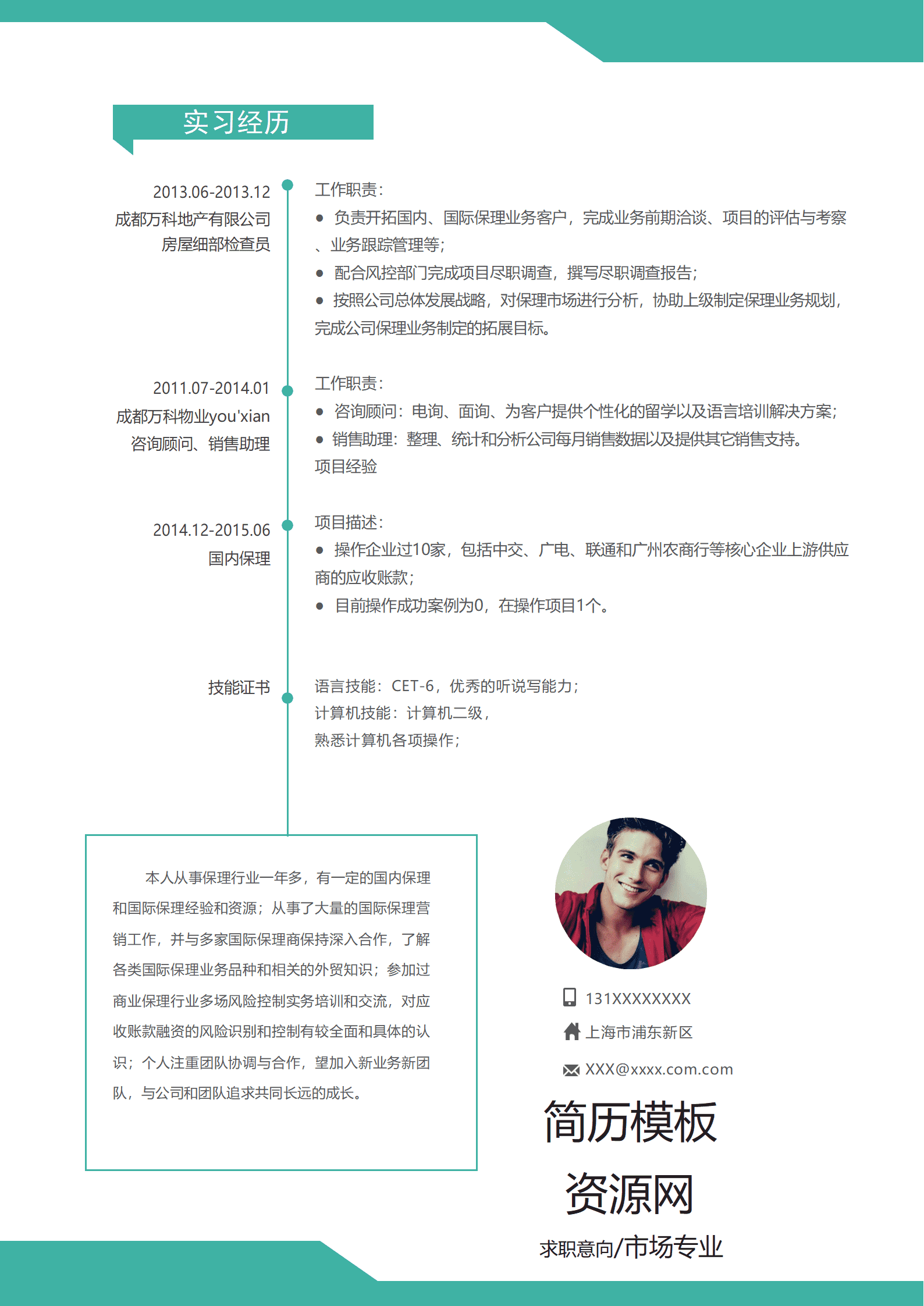 SE-0001158实用营销专业简历word个人简历模板/