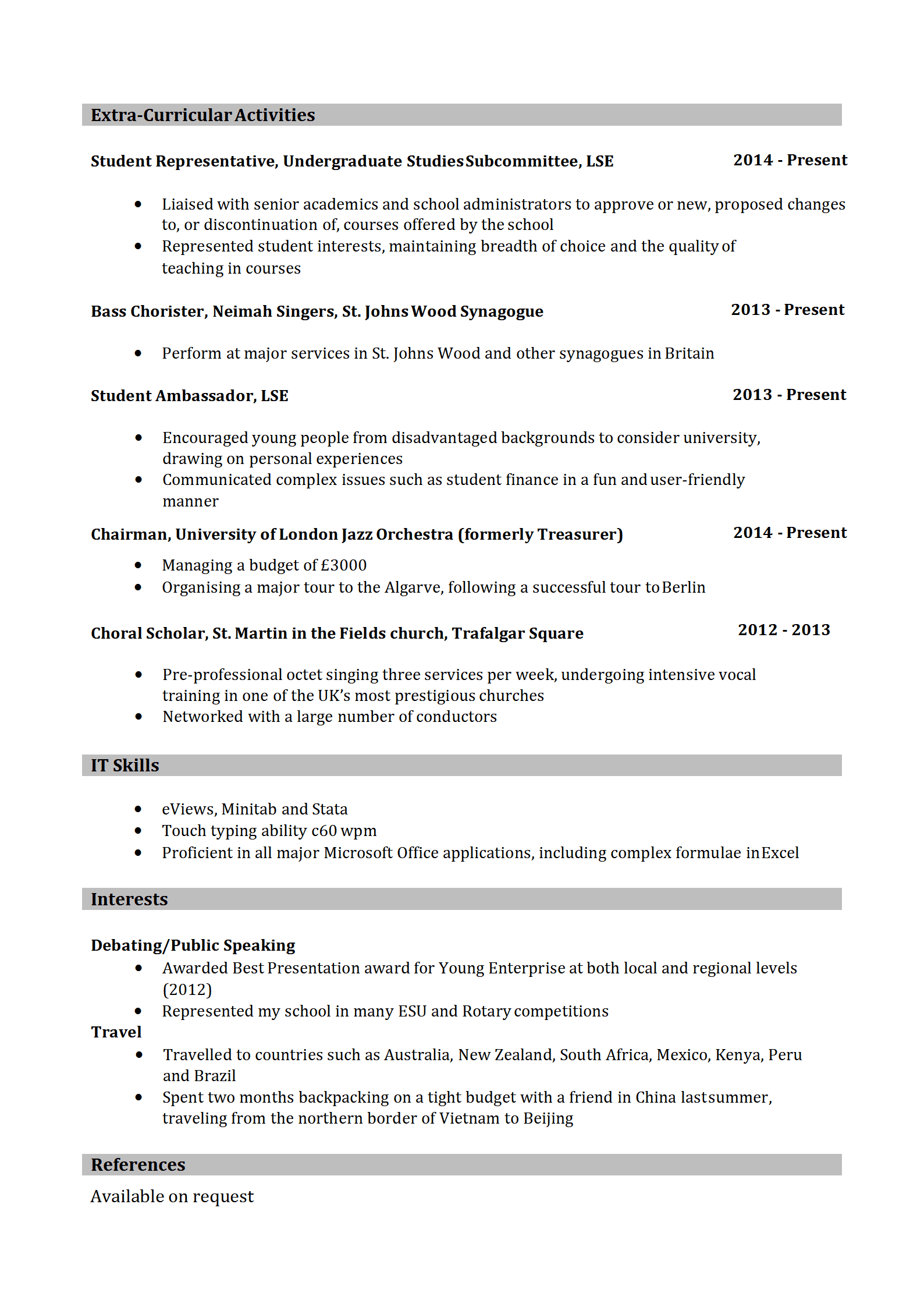 SEZT-00012博士双页英文简历模板/