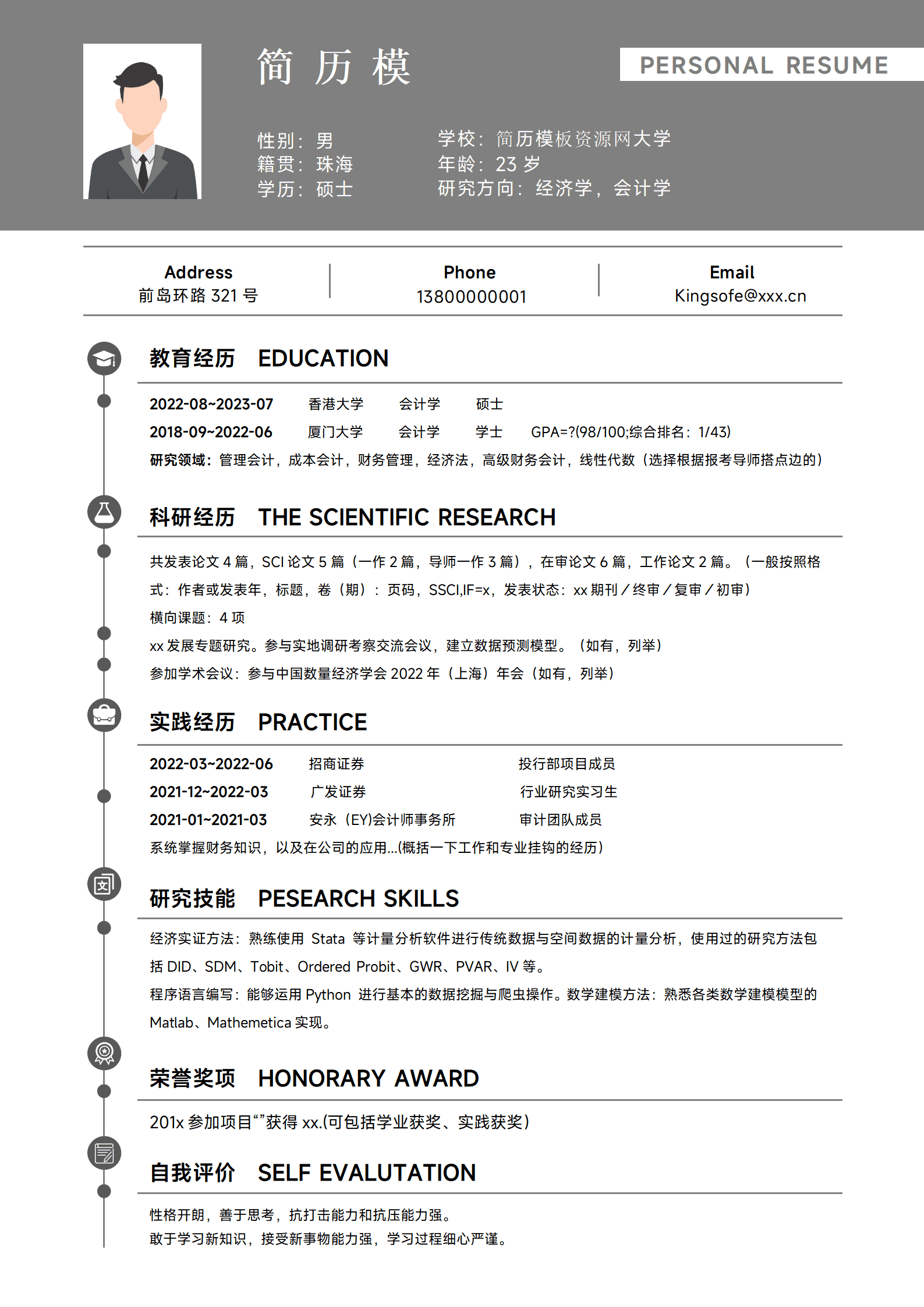 SEZT-00036读博简历模板/