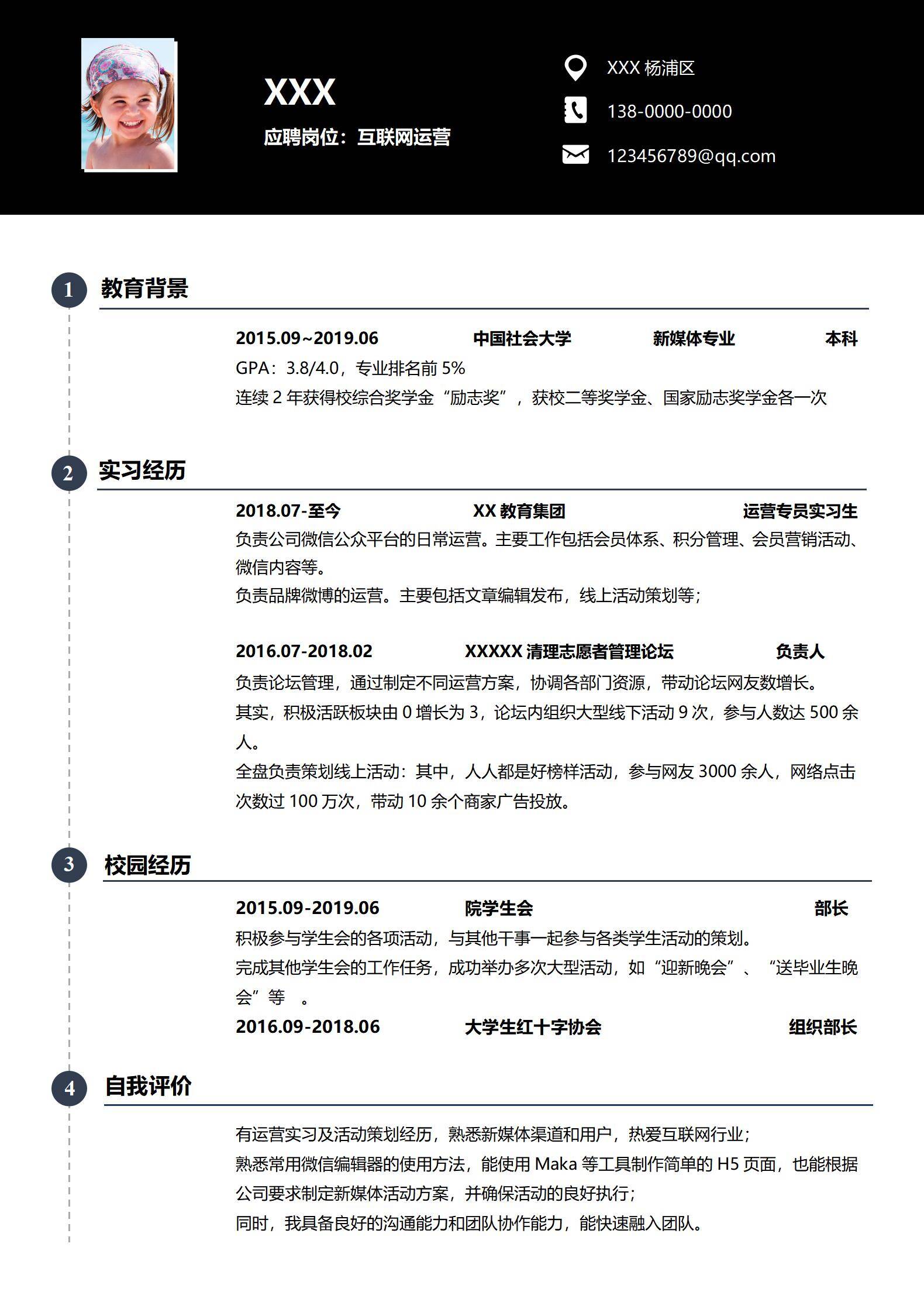 elmfz-0143新媒体运营简历成功运营公众号千粉/