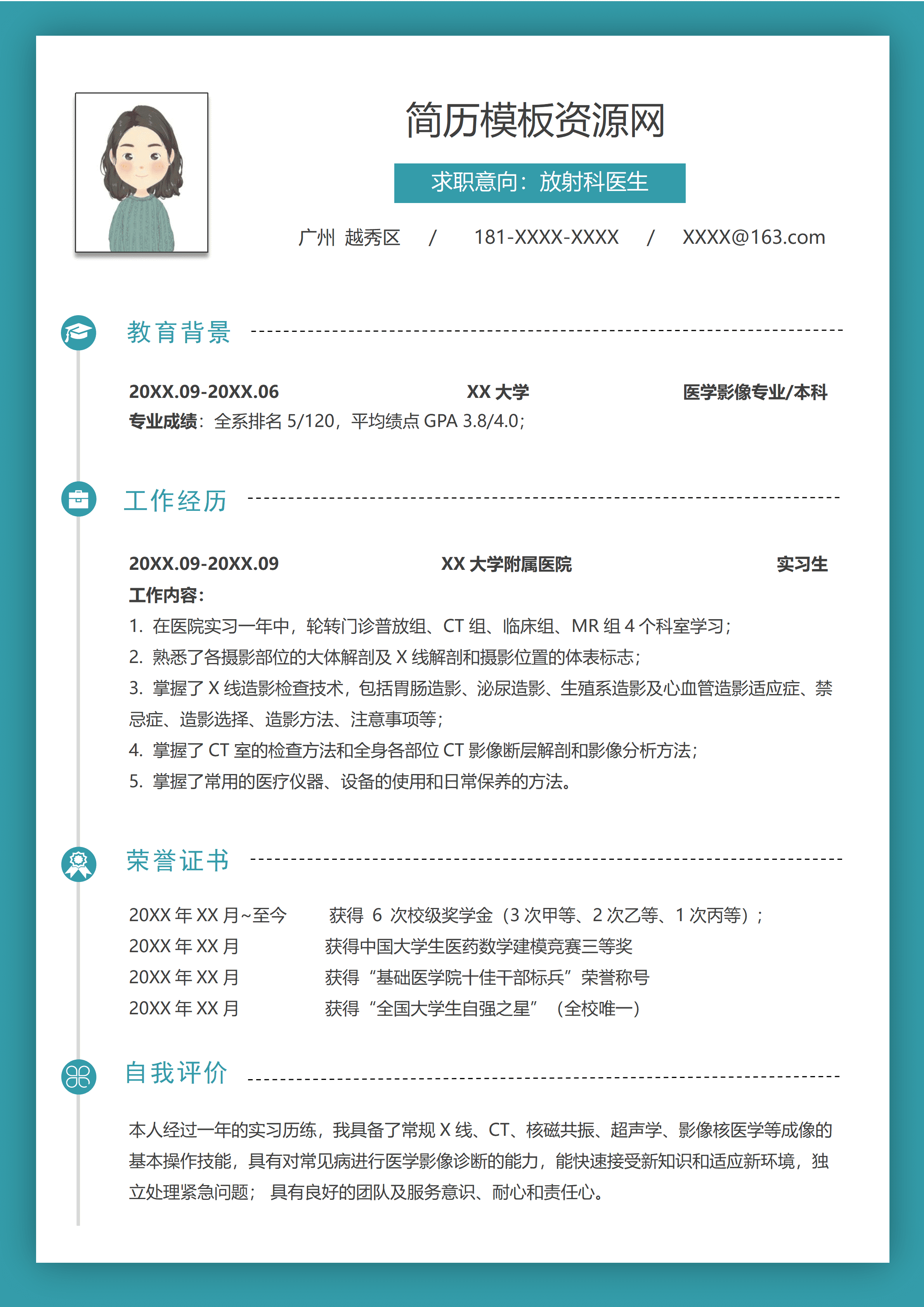 GND0052放射科人员个人简历/