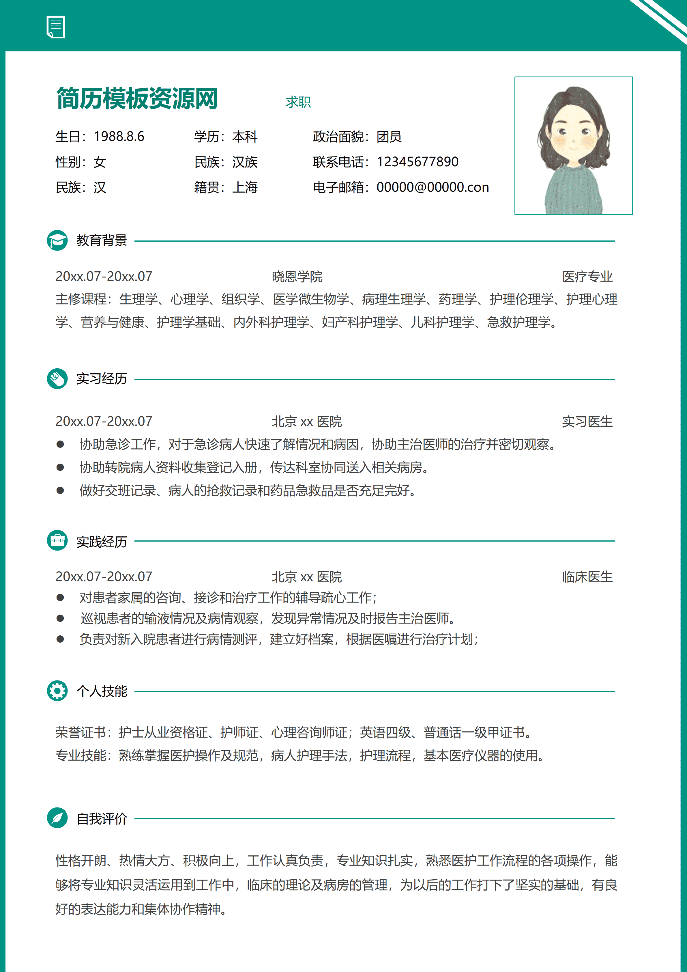 GND0104临床医生工作简历/