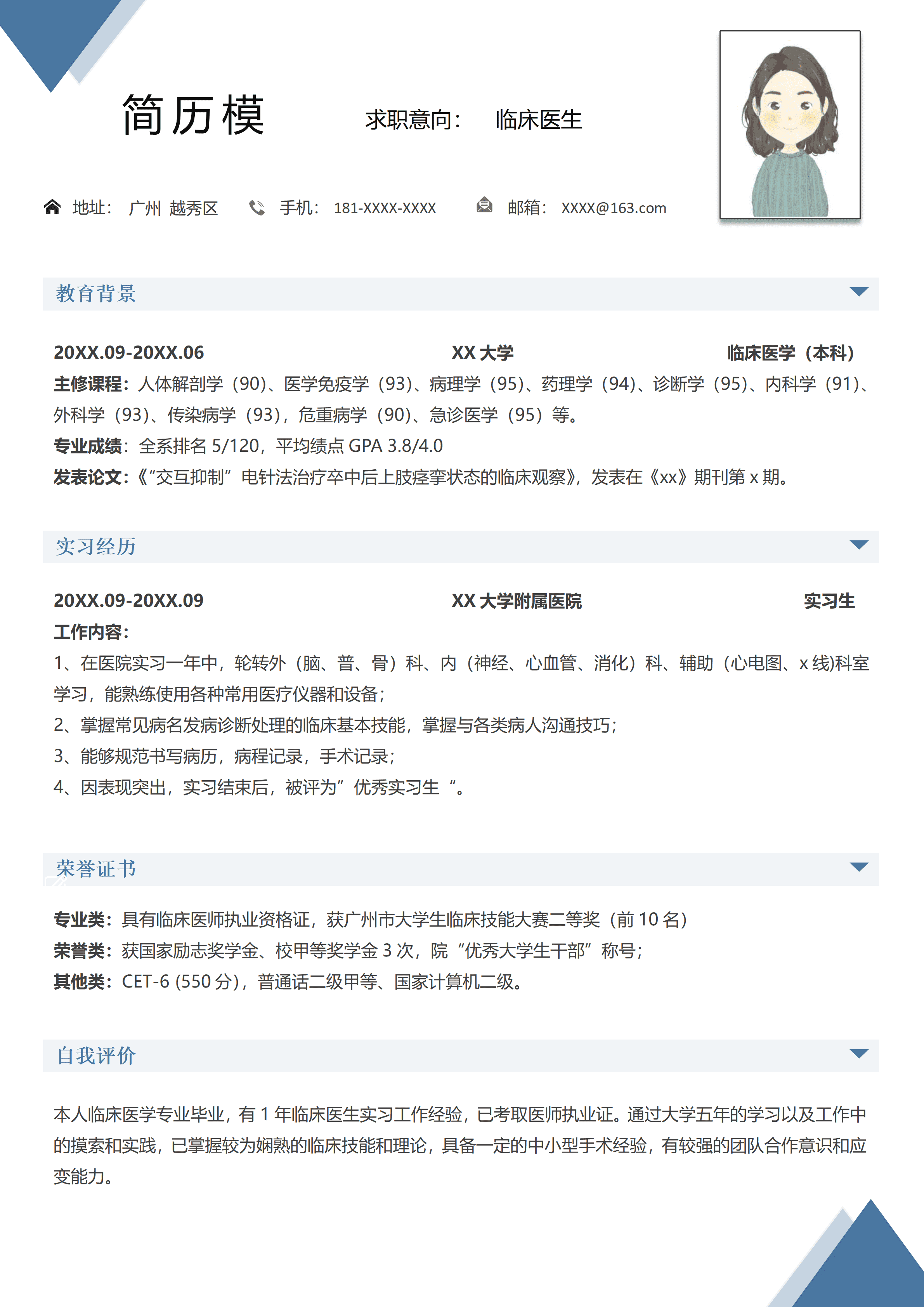 GND0127临床医生专业简历/