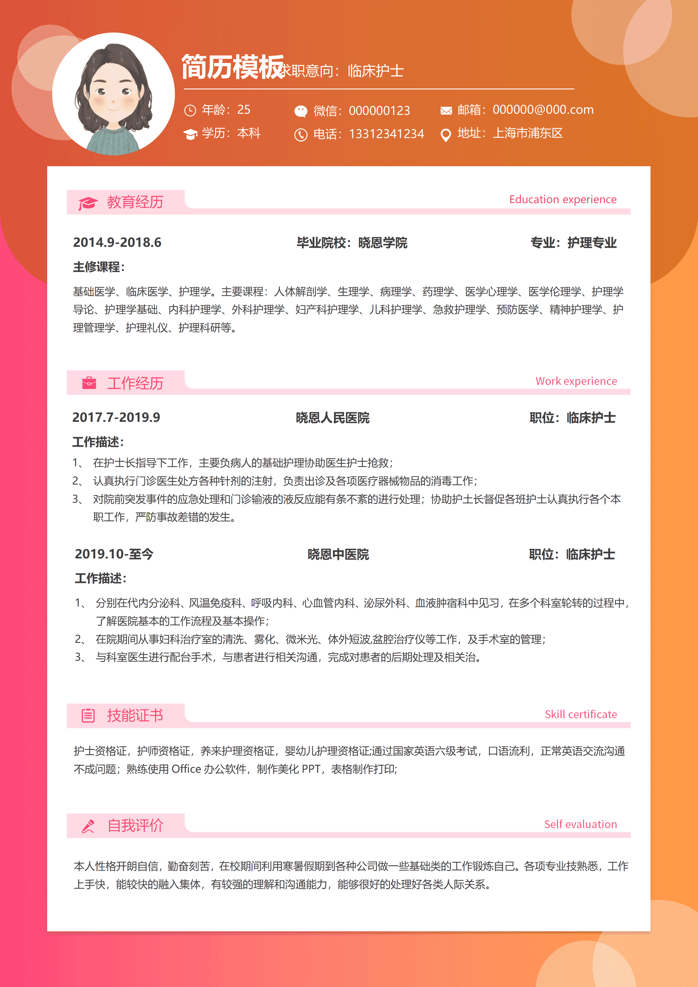 GND0113临床医生简历模板免费/