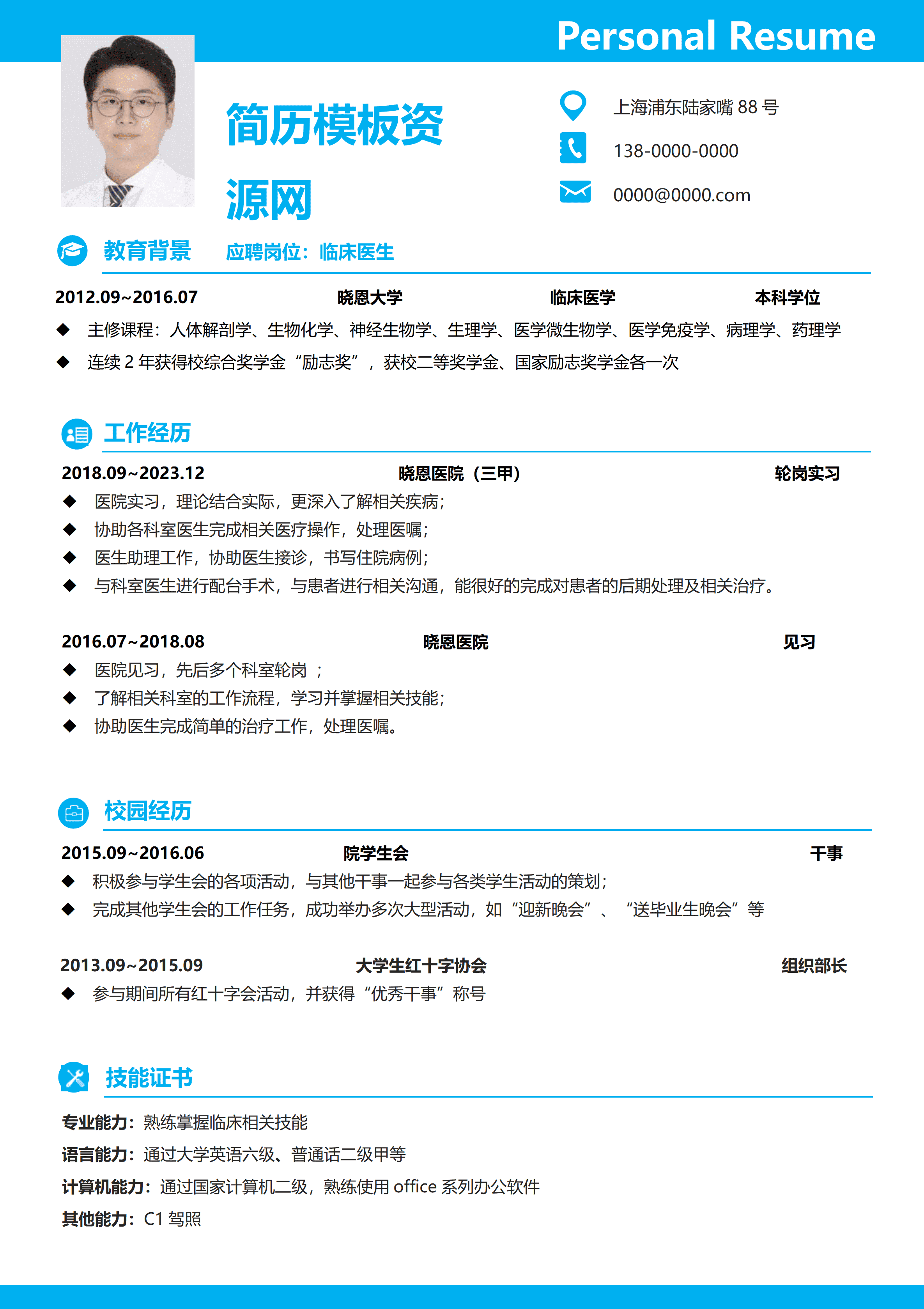 GND0098临床医生调动简历/