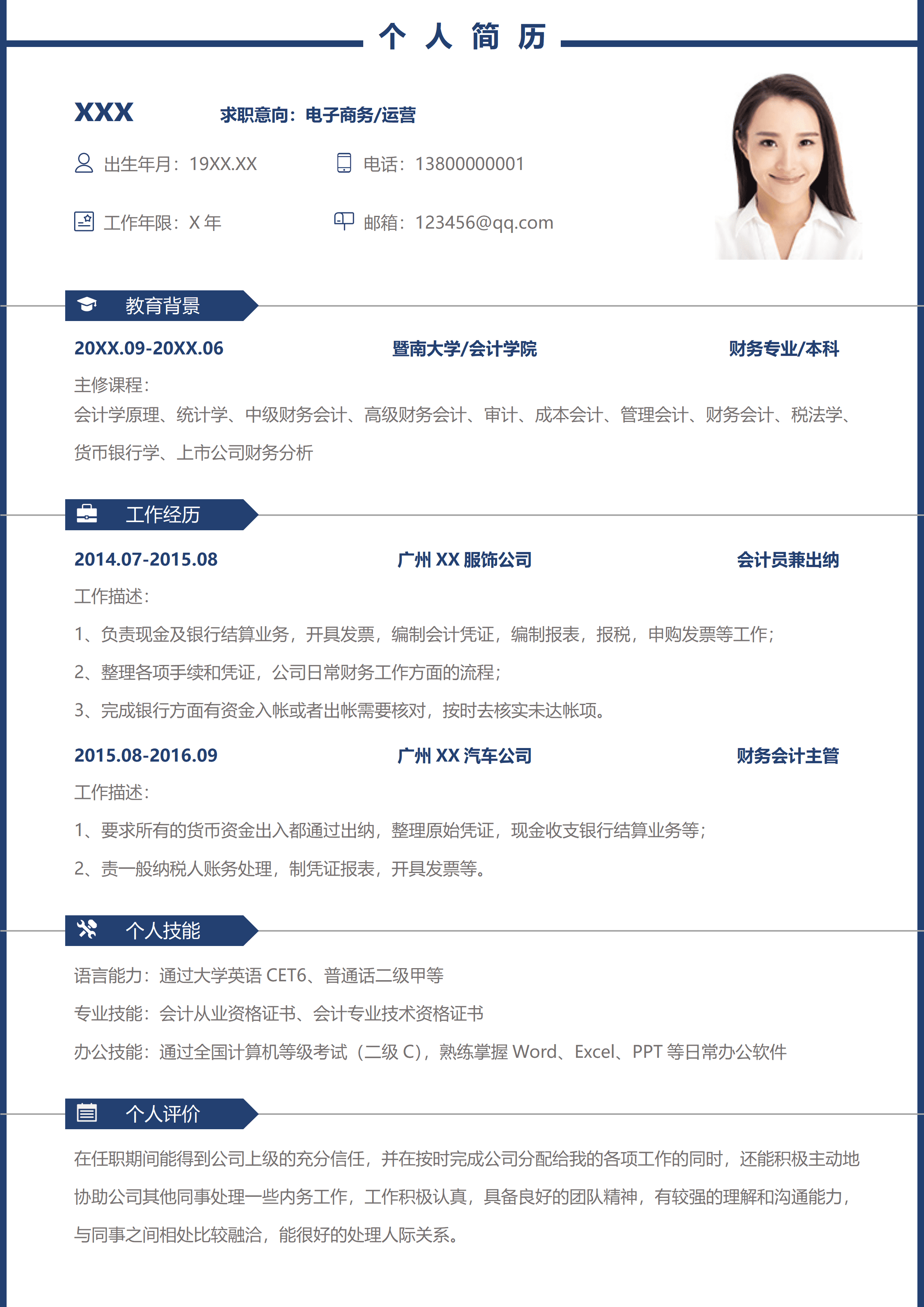 SYY-00011电子商务运营个人简历/