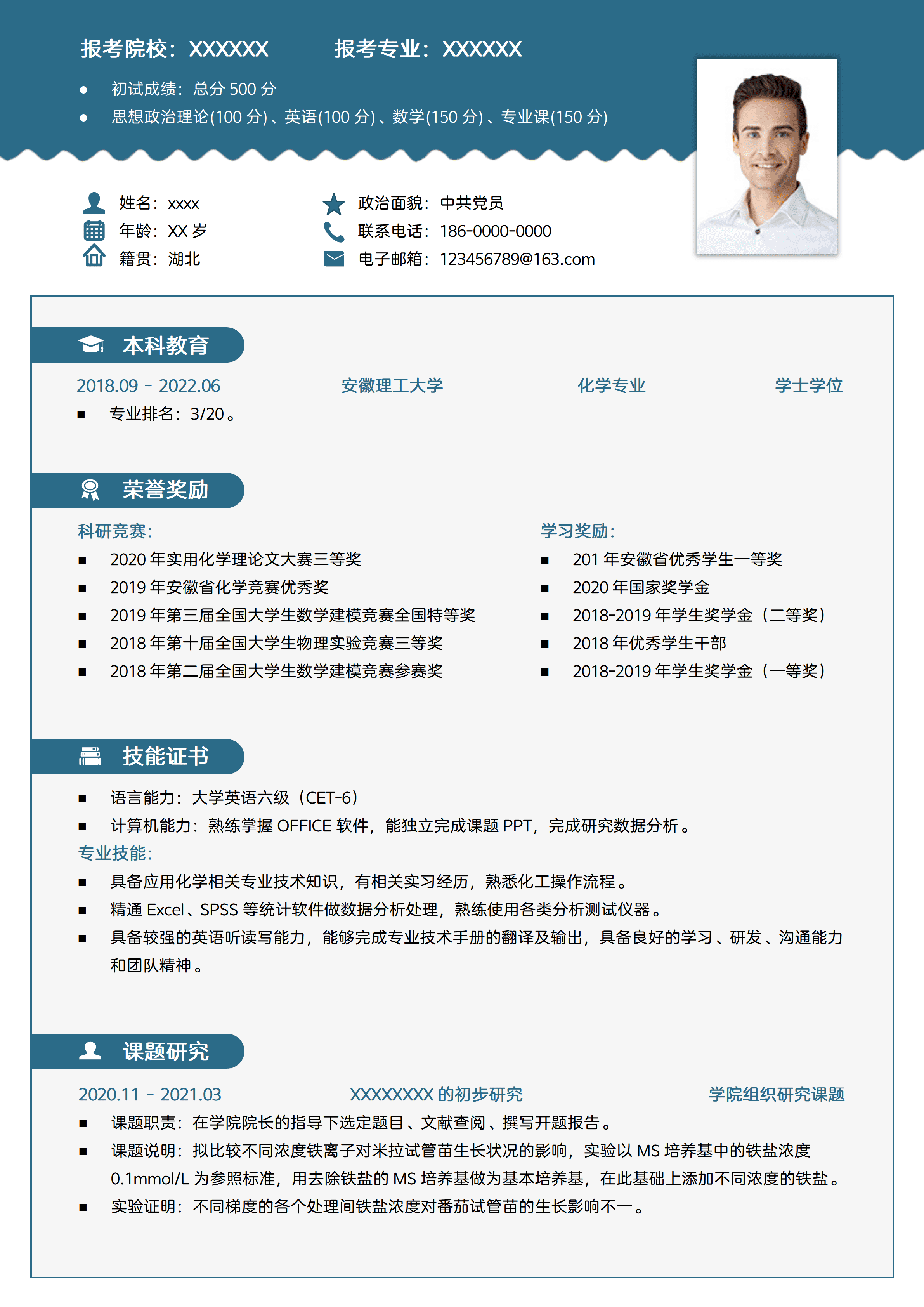 GNFS081学术科研研究生复试简历/