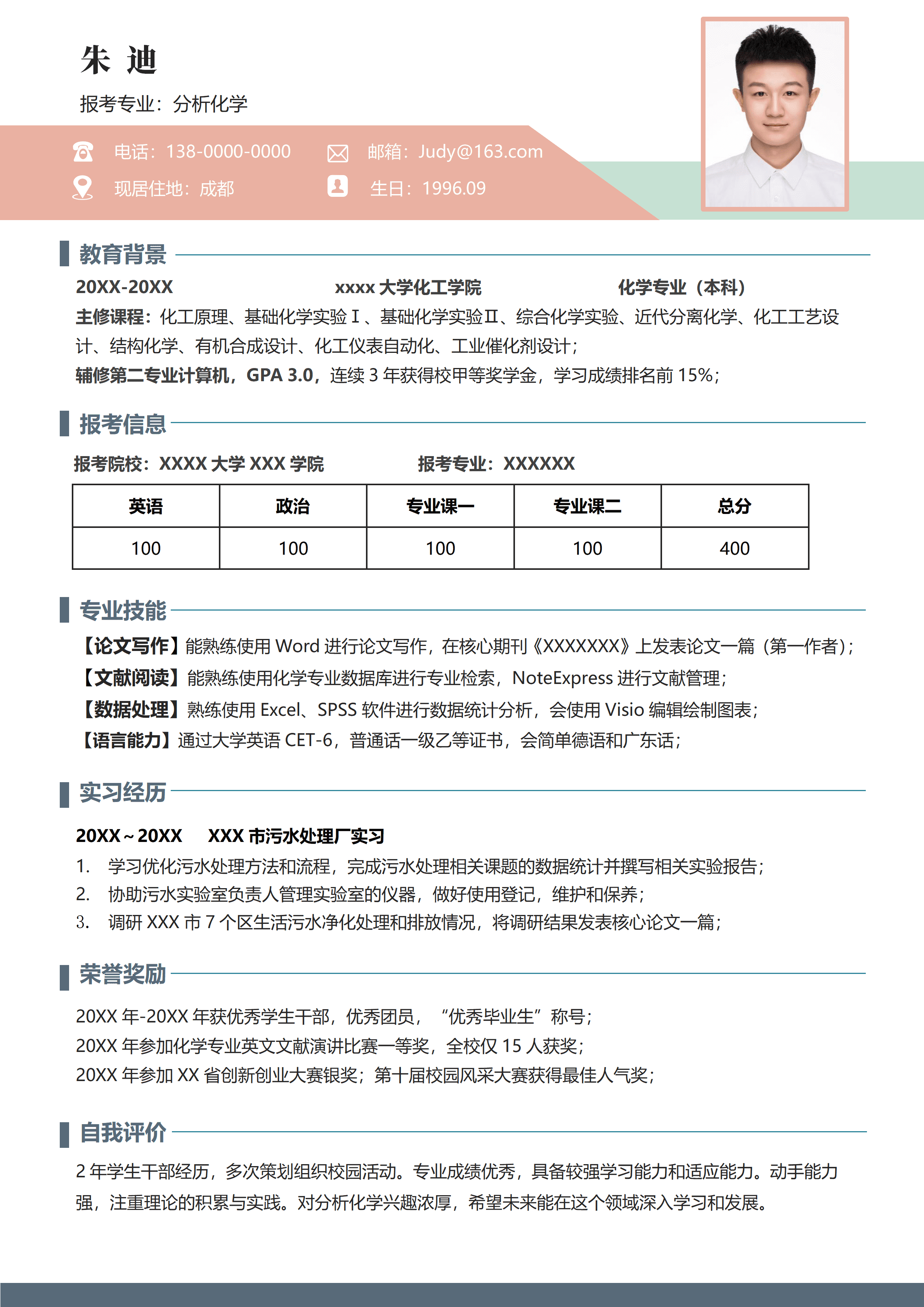 GNFS002报考研究生复试简历/