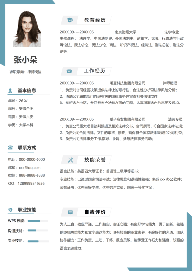 人力资源管理本科简历模板