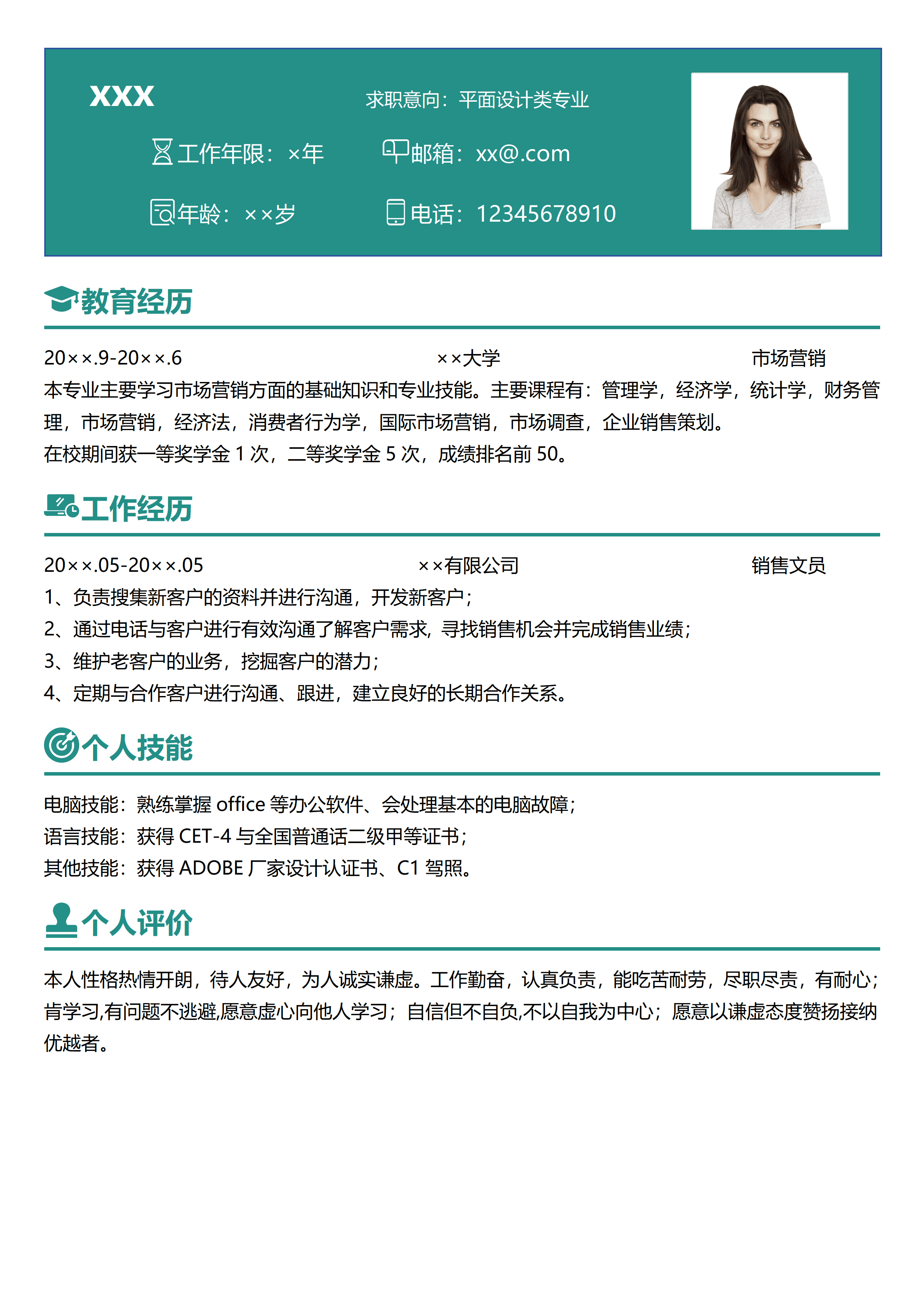 SYY-000212运营电子商务国家级一等奖学金简历模板/