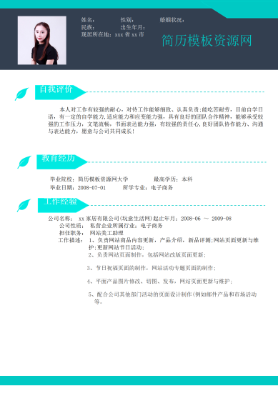 个人简历模板word版